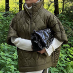 Amelia | Women's Half-Zip Cape | Quilted · Eltrendio