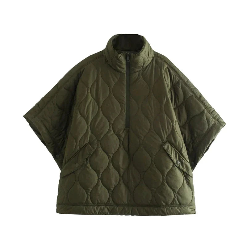 Amelia | Women's Half-Zip Cape | Quilted · Eltrendio
