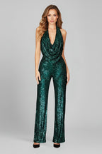 Amelia | Women's Halter Jumpsuit | Sequin Embellished · Eltrendio