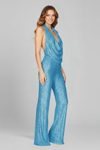 Amelia | Women's Halter Jumpsuit | Sequin Embellished · Eltrendio