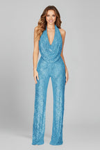 Amelia | Women's Halter Jumpsuit | Sequin Embellished · Eltrendio