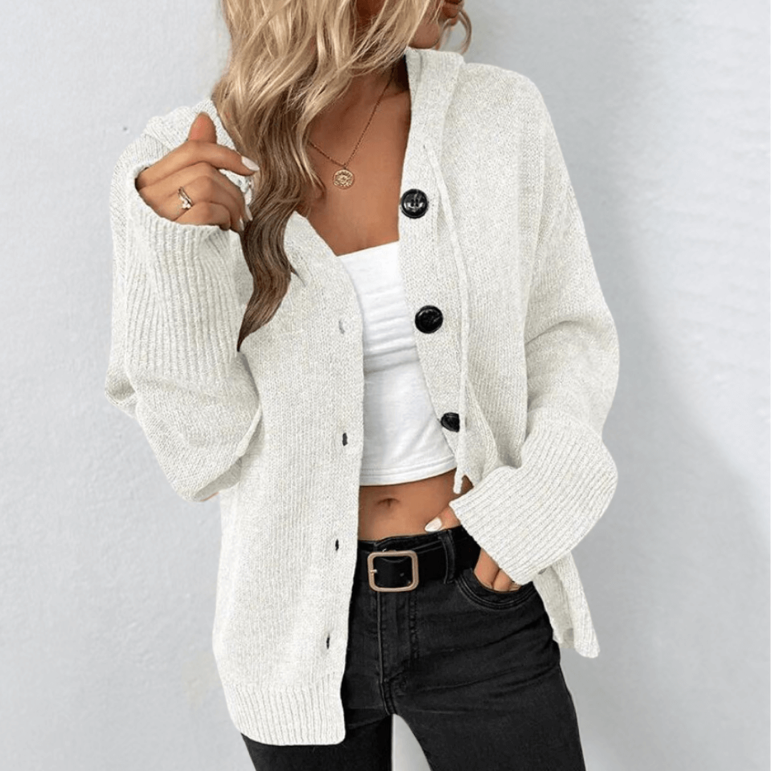 Amelia | Women's Hooded Cardigan | Button-Front · Eltrendio