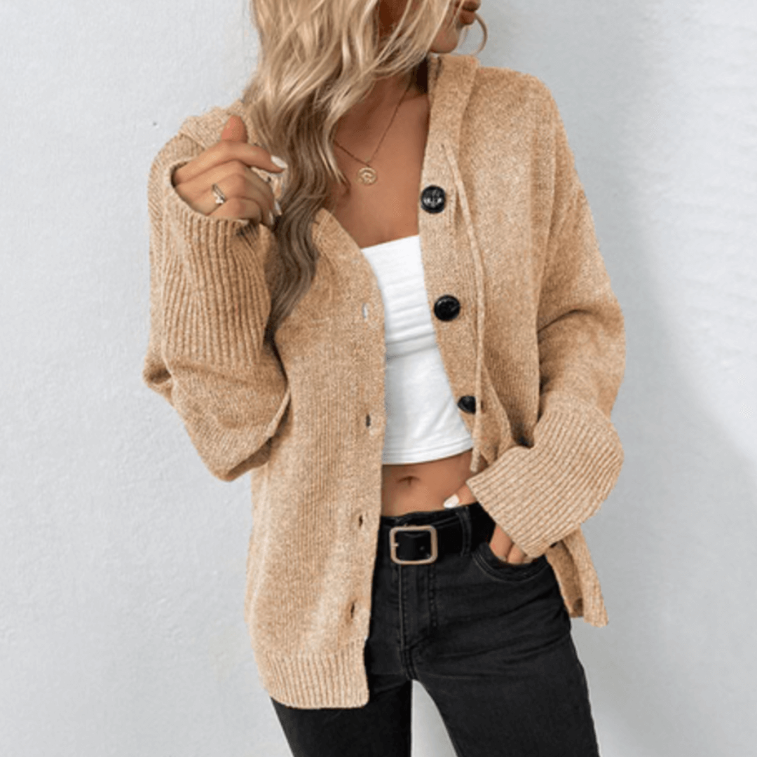 Amelia | Women's Hooded Cardigan | Button-Front · Eltrendio