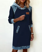 Amelia | Women's Hooded Dress | Denim Trim · Eltrendio