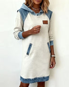Amelia | Women's Hooded Dress | Denim Trim · Eltrendio