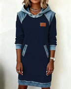 Amelia | Women's Hooded Dress | Denim Trim · Eltrendio