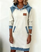 Amelia | Women's Hooded Dress | Denim Trim · Eltrendio