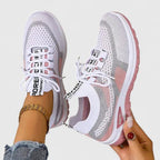 Amelia | Women's Lace-Up Trainers | Mesh Knit · Eltrendio