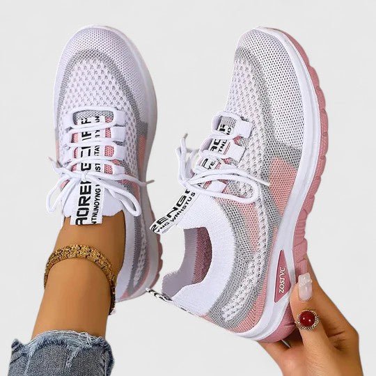 Amelia | Women's Lace-Up Trainers | Mesh Knit · Eltrendio