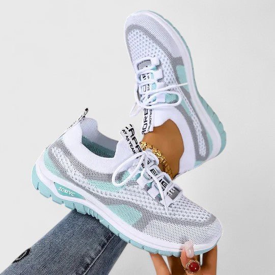 Amelia | Women's Lace-Up Trainers | Mesh Knit · Eltrendio