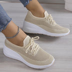 Amelia | Women's Lace-Up Trainers | Mesh Knit · Eltrendio