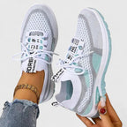 Amelia | Women's Lace-Up Trainers | Mesh Knit · Eltrendio