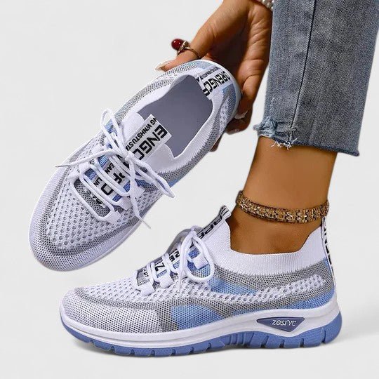 Amelia | Women's Lace-Up Trainers | Mesh Knit · Eltrendio