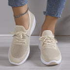 Amelia | Women's Lace-Up Trainers | Mesh Knit · Eltrendio