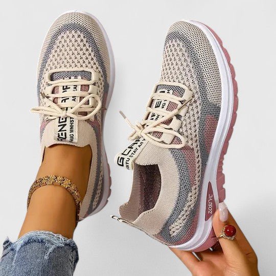 Amelia | Women's Lace-Up Trainers | Mesh Knit · Eltrendio