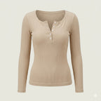 Amelia | Women's Long Sleeve Top | Button Henley · Eltrendio