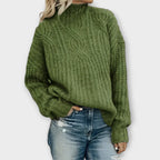 Amelia | Women's Mock-Neck Jumper | Cable-Knit · Eltrendio
