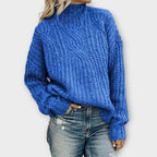 Amelia | Women's Mock-Neck Jumper | Cable-Knit · Eltrendio