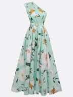 Amelia | Women's One-Shoulder Maxi Dress | Floral Print · Eltrendio