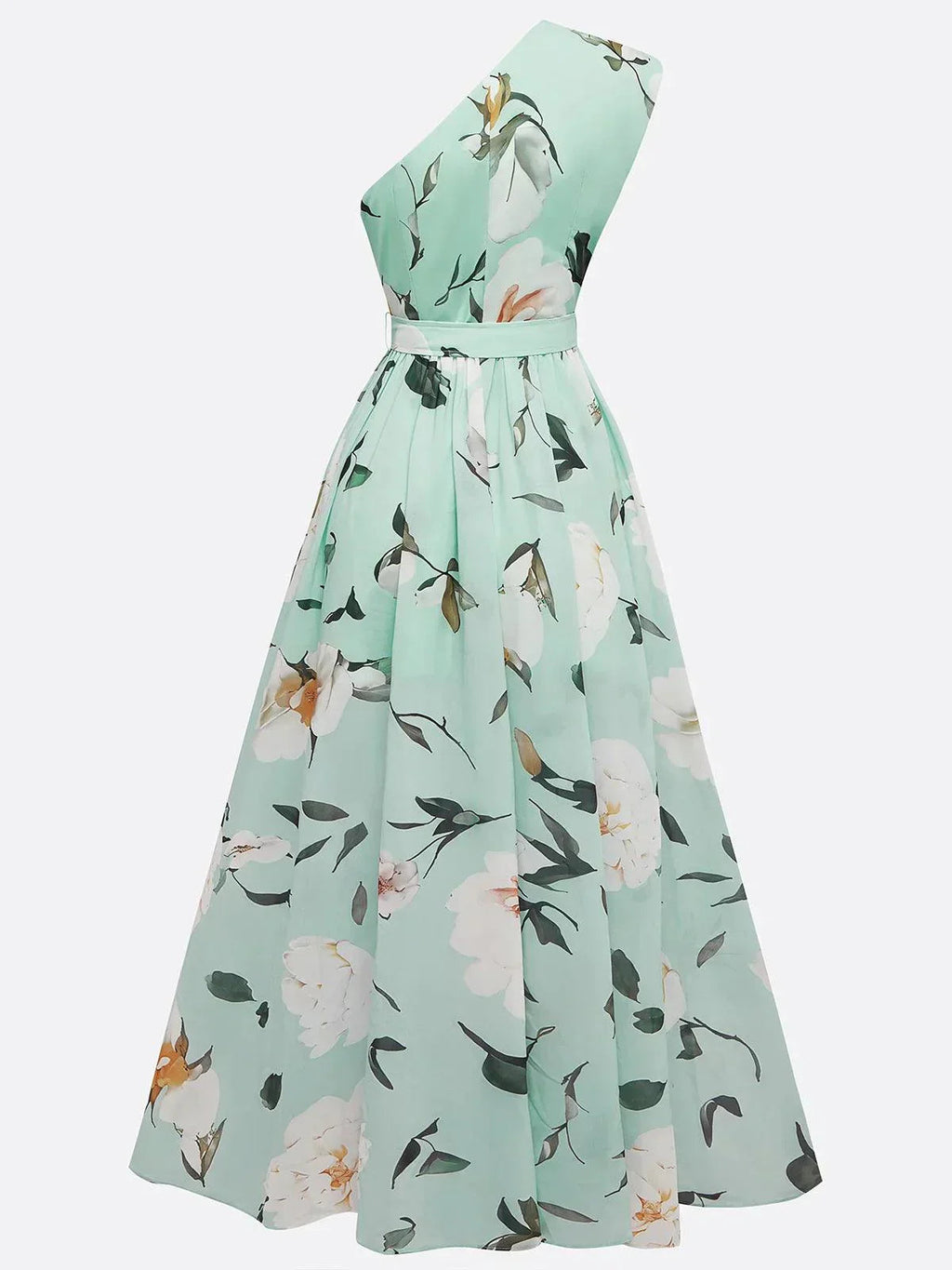 Amelia | Women's One-Shoulder Maxi Dress | Floral Print · Eltrendio