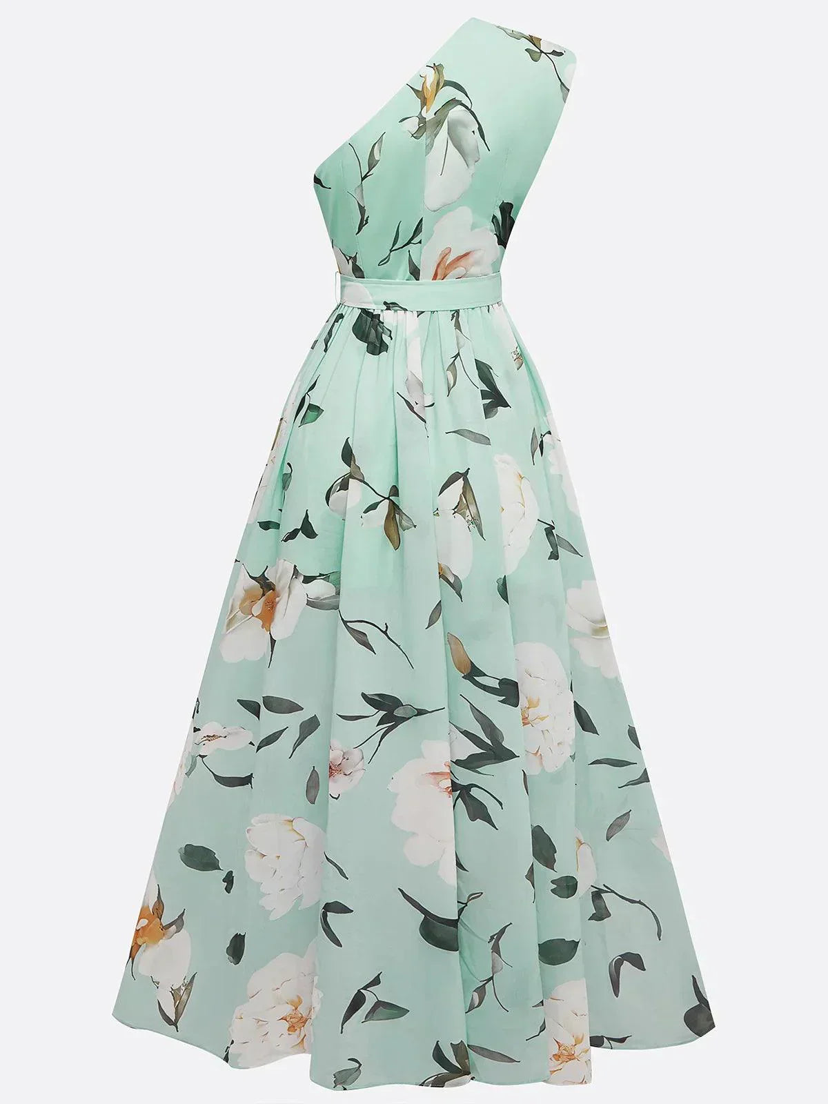 Amelia | Women's One-Shoulder Maxi Dress | Floral Print · Eltrendio