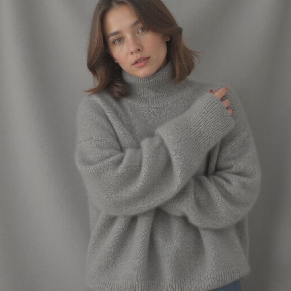 Amelia | Women's Roll-Neck Jumper | Ribbed Cuffs · Eltrendio