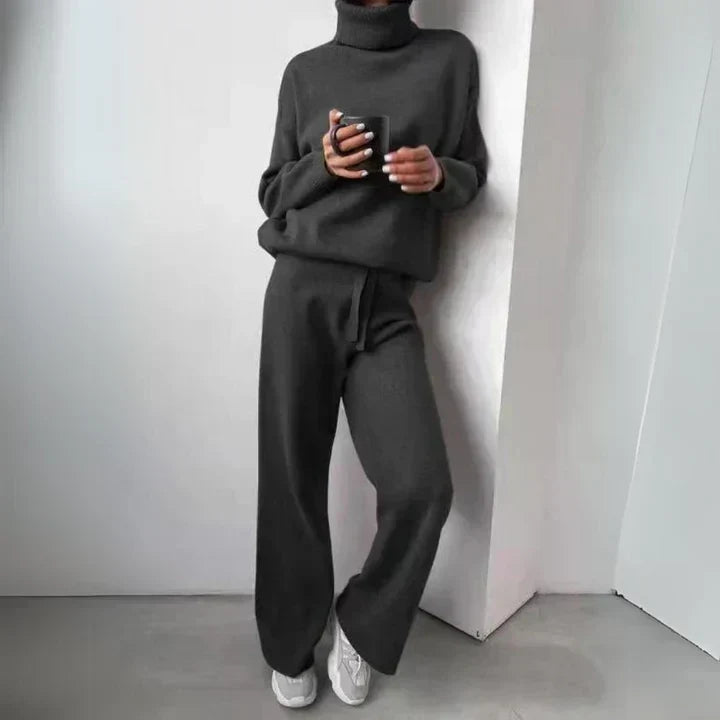 Amelia | Women's Roll-Neck Loungewear Set | Soft Knit · Eltrendio
