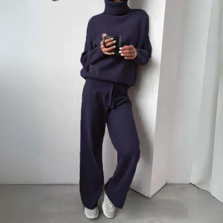 Amelia | Women's Roll-Neck Loungewear Set | Soft Knit · Eltrendio
