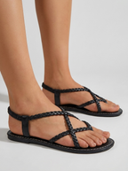 Amelia | Women's Strappy Flat Sandals | Braided-Eltrendio
