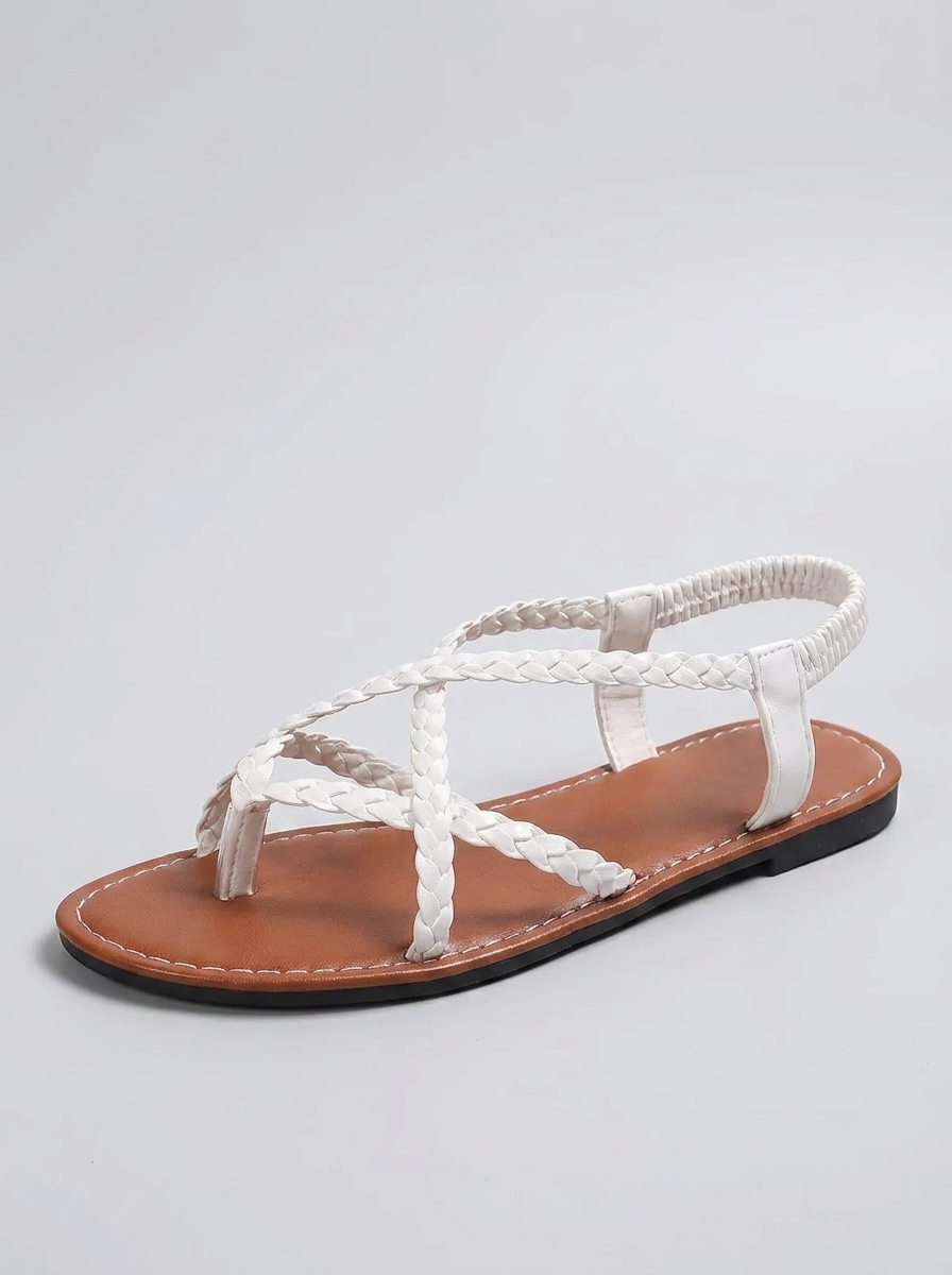 Amelia | Women's Strappy Flat Sandals | Braided-Eltrendio