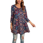 Amelia | Women's Swing Tunic Top | Mandala Print · Eltrendio