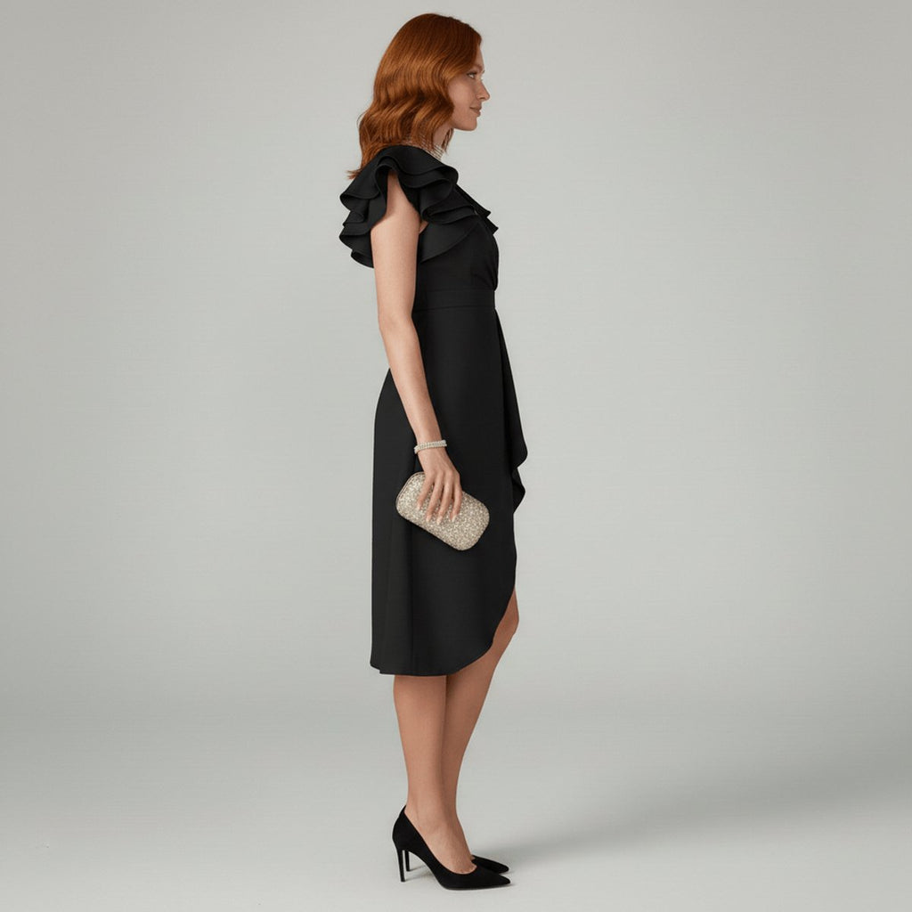 Amelia | Women's V-Neck Wrap Dress | Ruffle Sleeves · Eltrendio