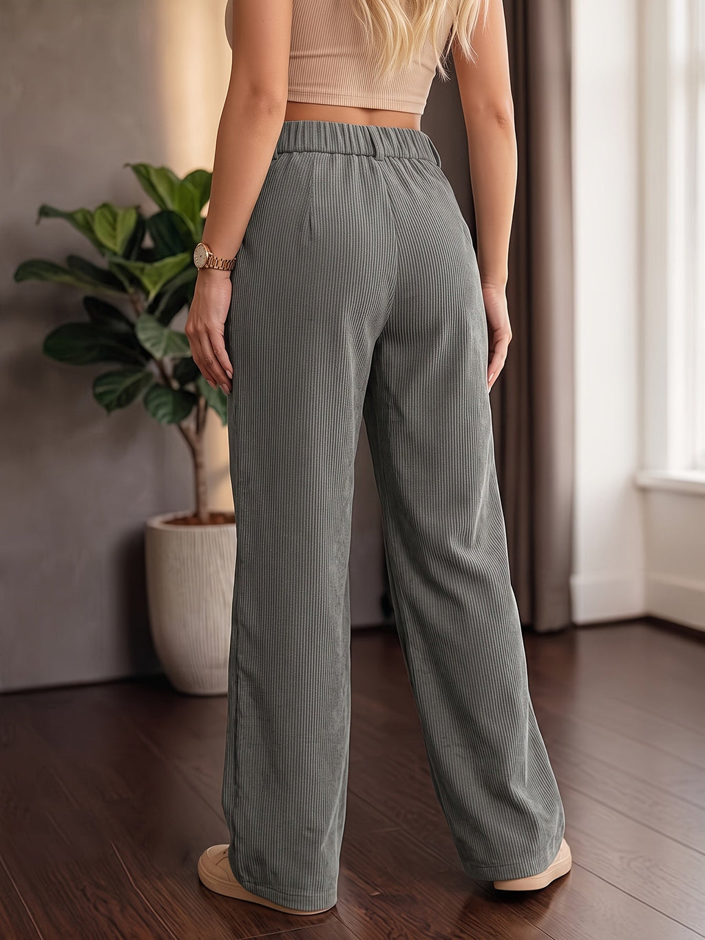 Amelia | Women's Wide-Leg Trousers | High-Waisted · Eltrendio