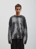 Asher | Unisex Oversized Knit Sweater | Distressed Y2K Tie-Dye Style-Eltrendio