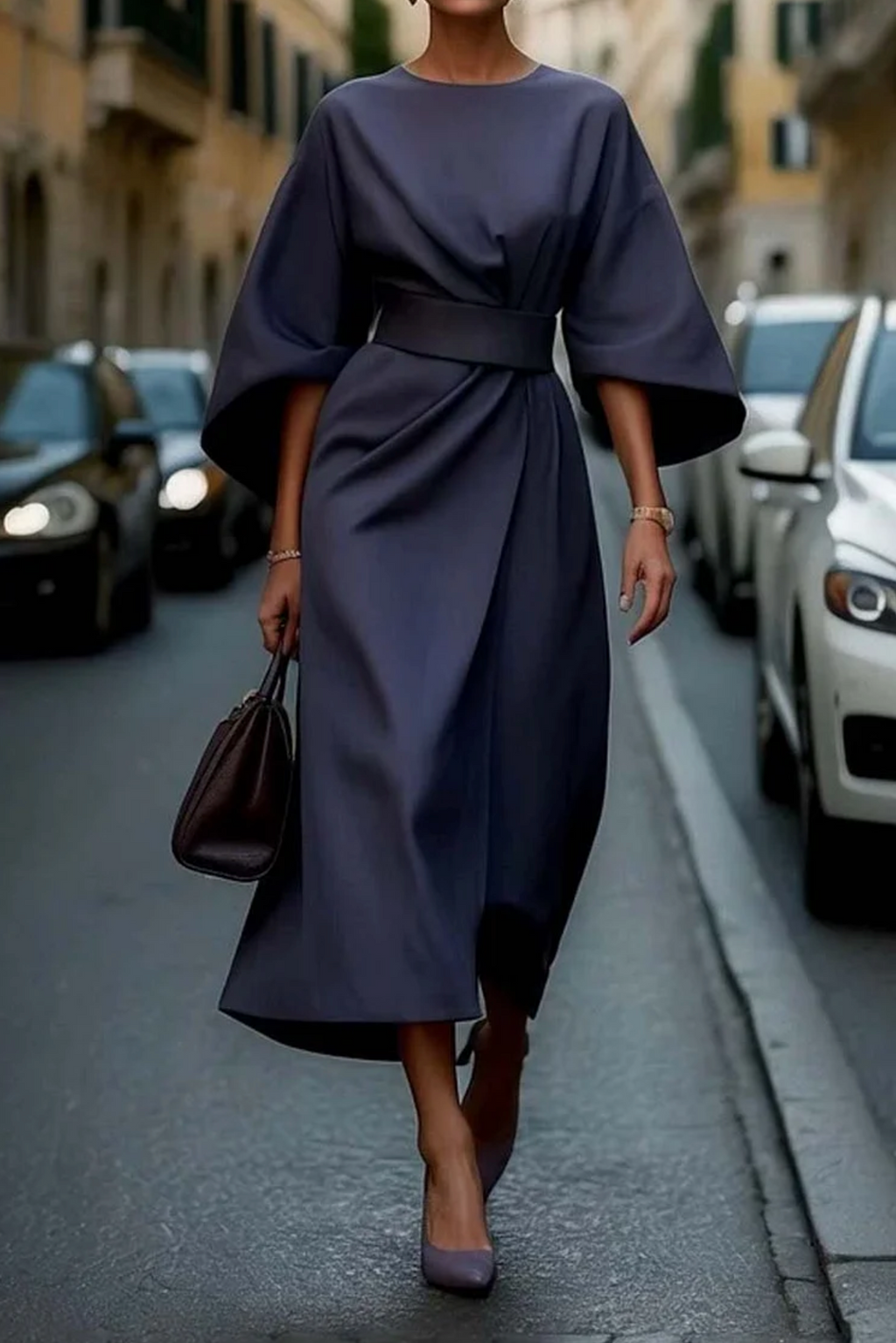 Beatrice | Women's Midi Dress | Belted Waist · Eltrendio