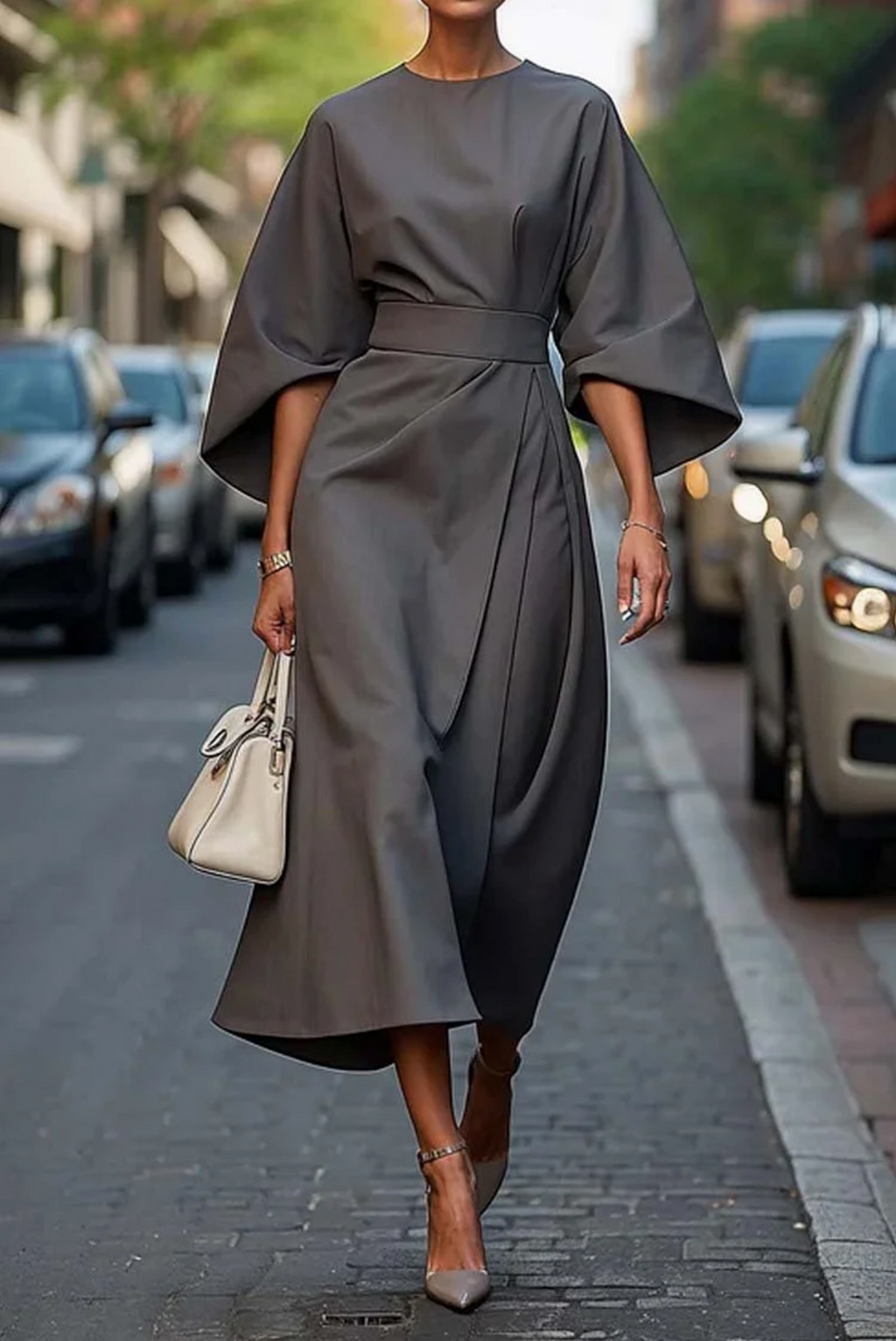 Beatrice | Women's Midi Dress | Belted Waist · Eltrendio