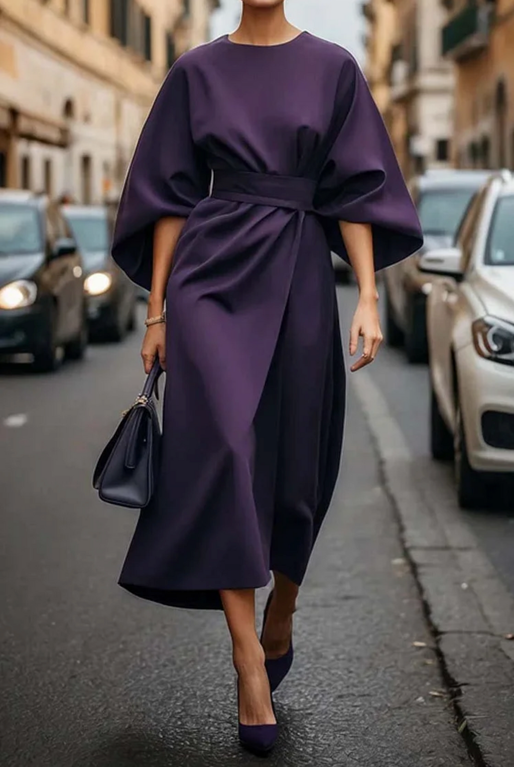 Beatrice | Women's Midi Dress | Belted Waist · Eltrendio