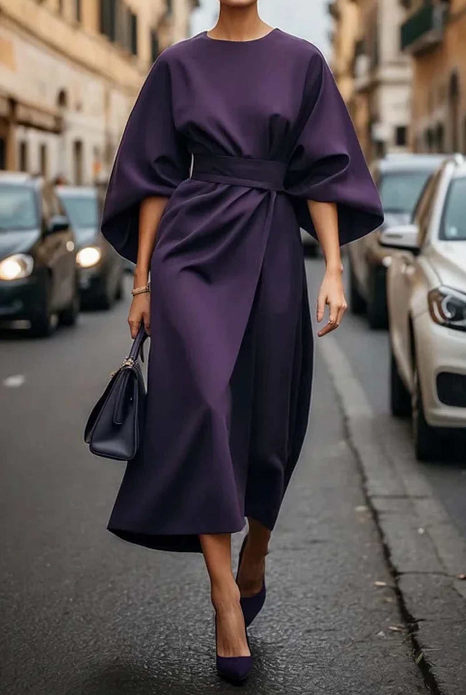 Beatrice | Women's Midi Dress | Belted Waist · Eltrendio