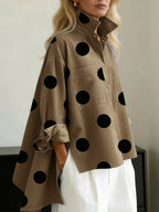 Beatrice | Women's Oversized Denim Shirt | Polka Dot · Eltrendio