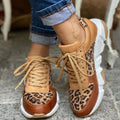 Brooke | Women's Leopard Print Trainers | Lace Up Chunky Sole · Eltrendio