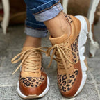 Brooke | Women's Leopard Print Trainers | Lace Up Chunky Sole · Eltrendio
