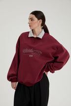 Cameron | Unisex Half Zip Sweatshirt | Oversized Retro Contrast Collar Style-Eltrendio