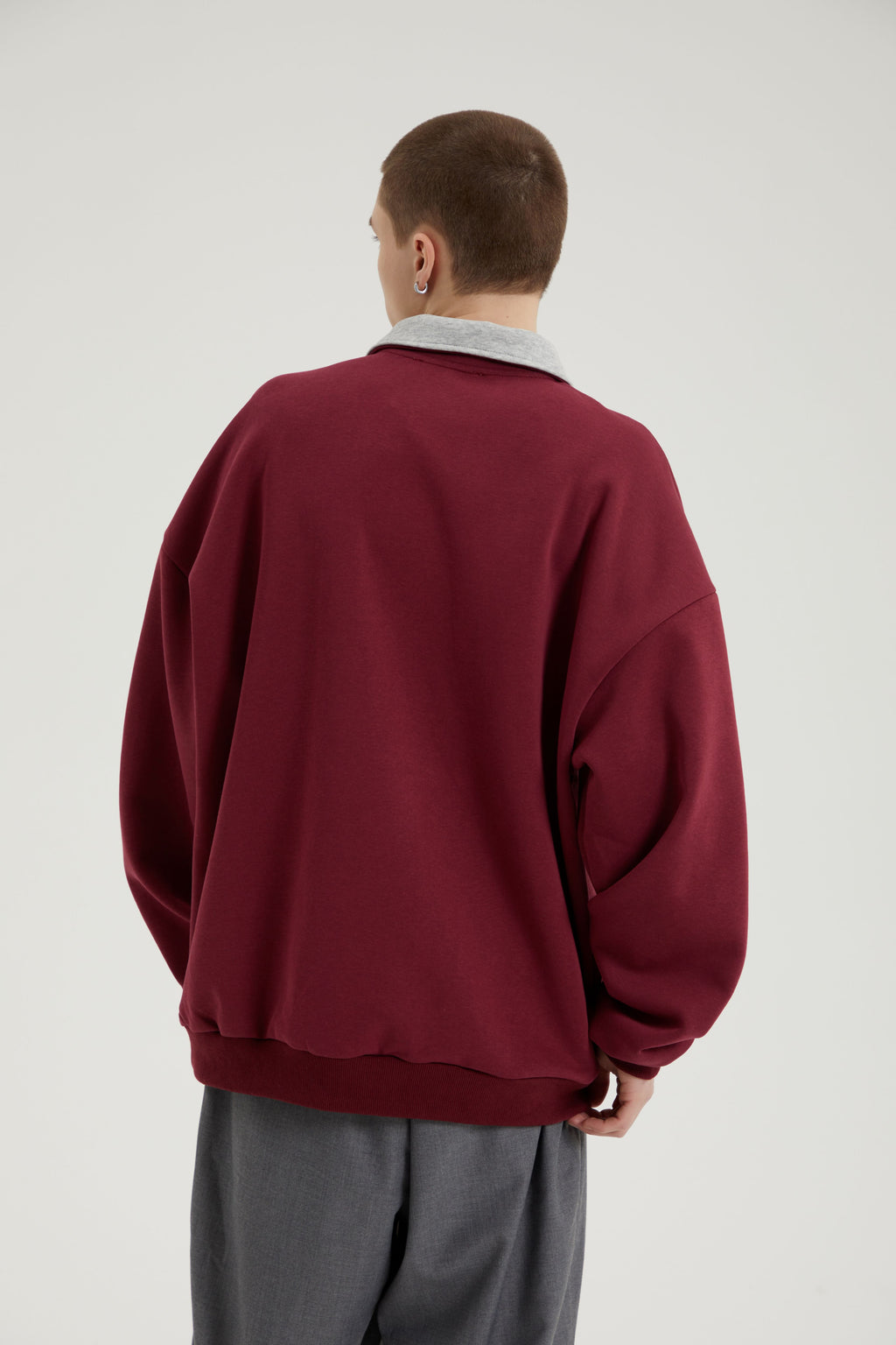 Cameron | Unisex Half Zip Sweatshirt | Oversized Retro Contrast Collar Style-Eltrendio