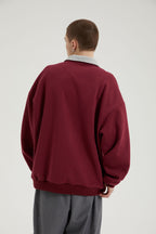 Cameron | Unisex Half Zip Sweatshirt | Oversized Retro Contrast Collar Style-Eltrendio