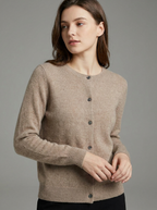 Charlotte | Women's Crew Neck Cardigan | Merino Wool-Eltrendio