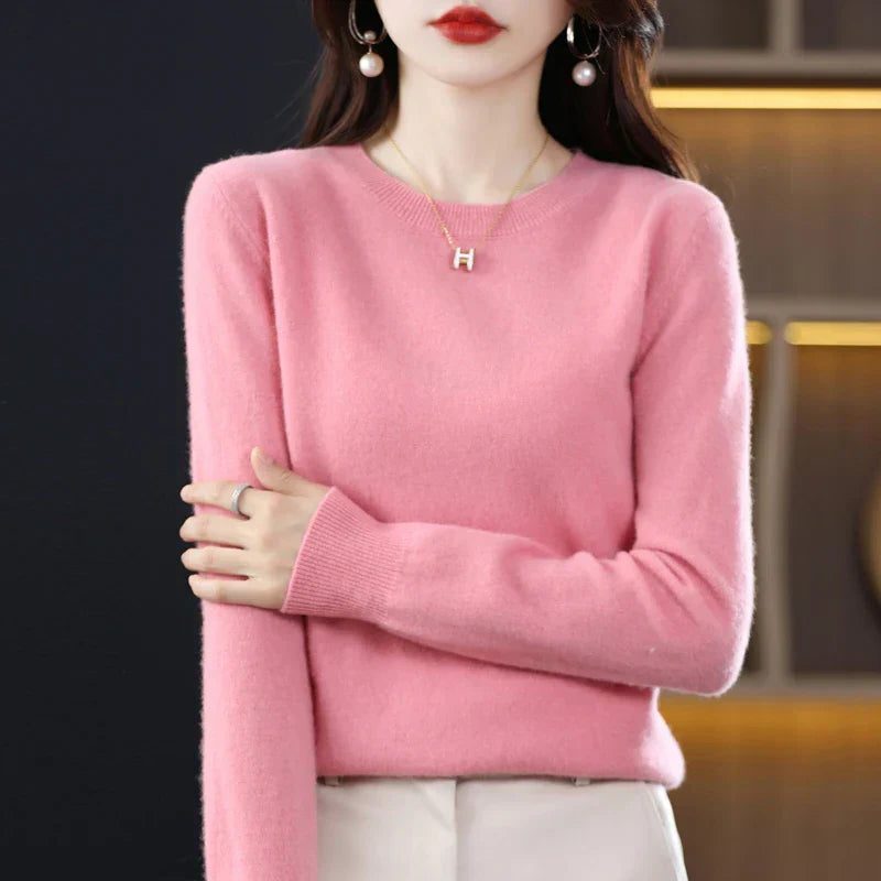 Charlotte | Women's Crew Neck Jumper | Ribbed Trim · Eltrendio