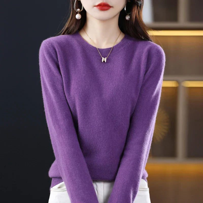 Charlotte | Women's Crew Neck Jumper | Ribbed Trim · Eltrendio
