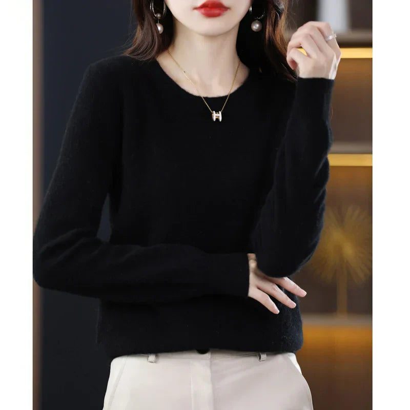 Charlotte | Women's Crew Neck Jumper | Ribbed Trim · Eltrendio
