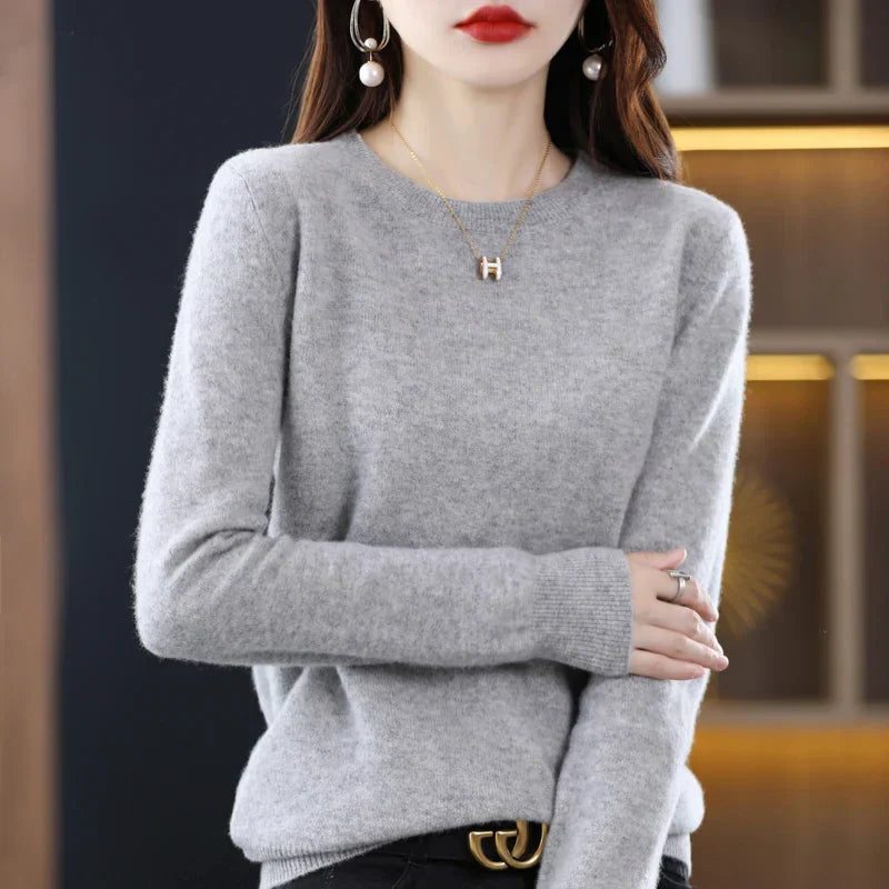 Charlotte | Women's Crew Neck Jumper | Ribbed Trim · Eltrendio