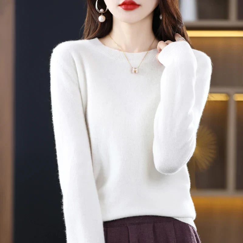 Charlotte | Women's Crew Neck Jumper | Ribbed Trim · Eltrendio